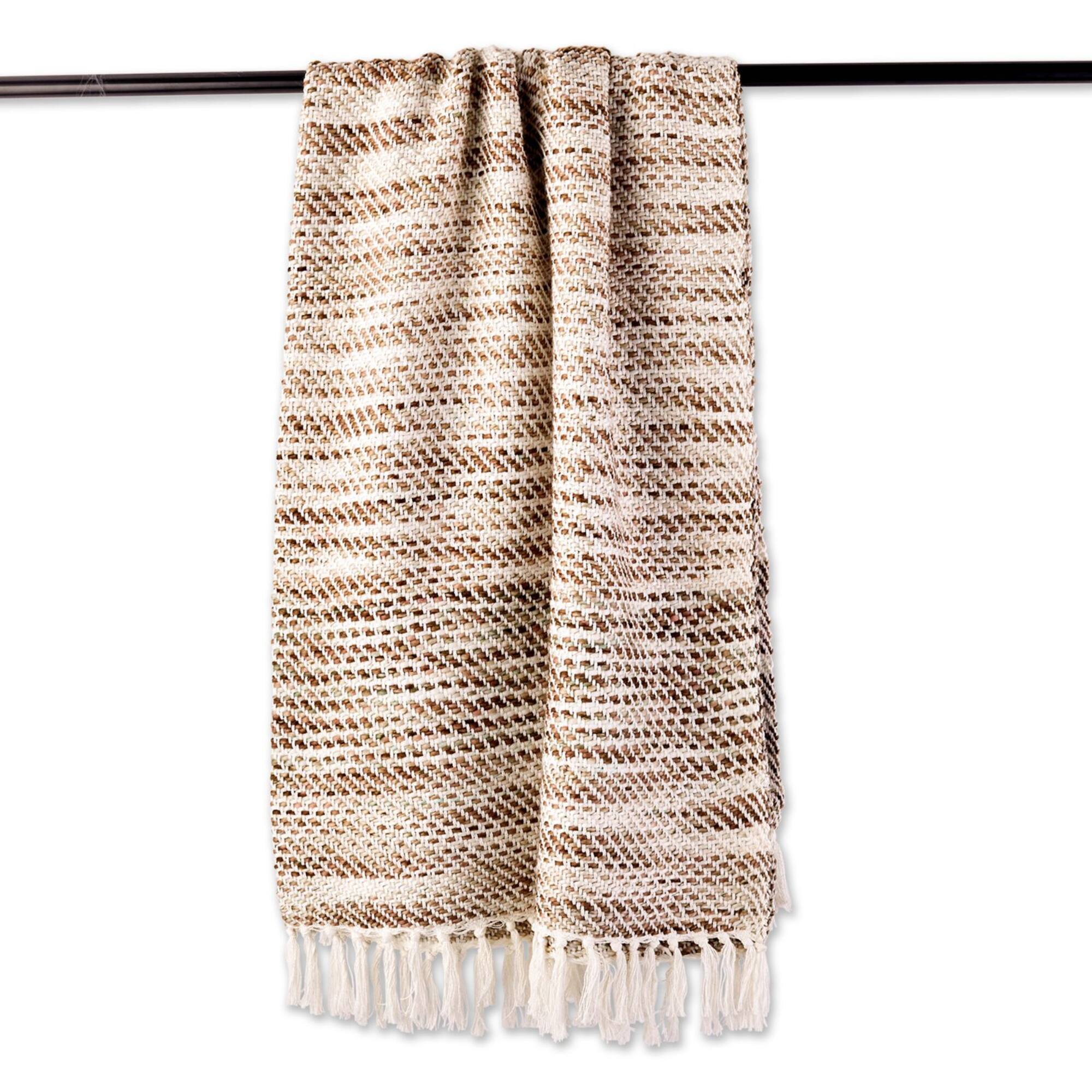 DII® Natural Tone Diagonal Stripe Acrylic Throw